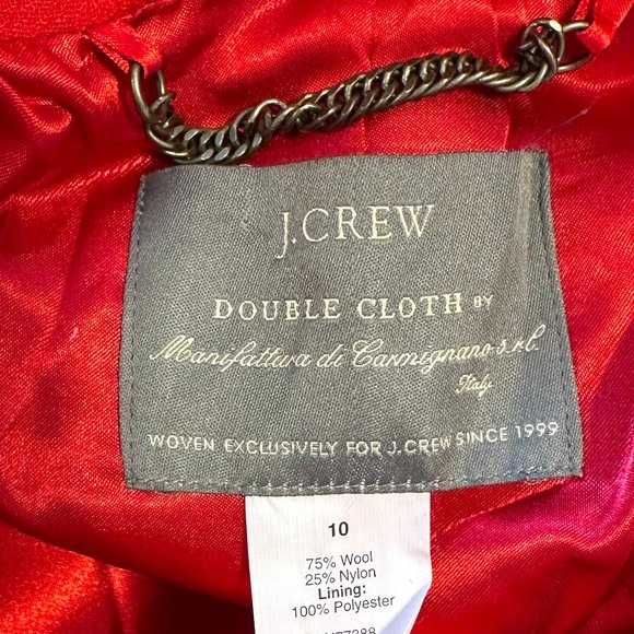 J.Crew Double-Cloth Funnel Coat in Authentic Red - Picture 4 of 7